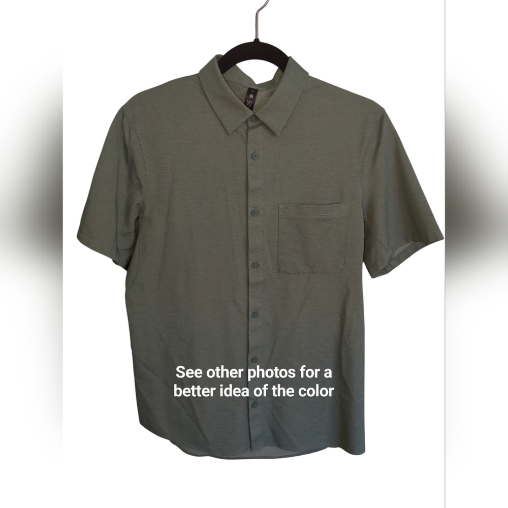 Lululemon Commission Short-sleeve Oxford Shirt•Medium•Tidewater Teal